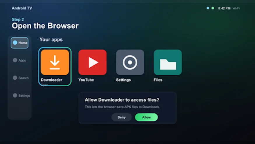 Open browser