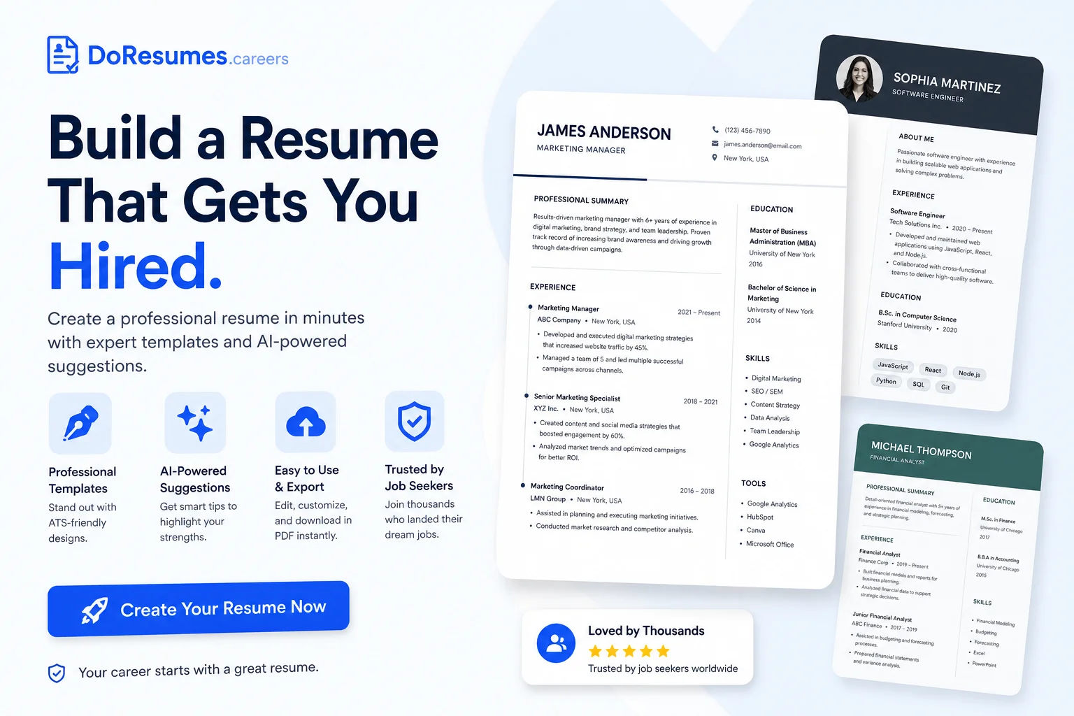Resume blur background