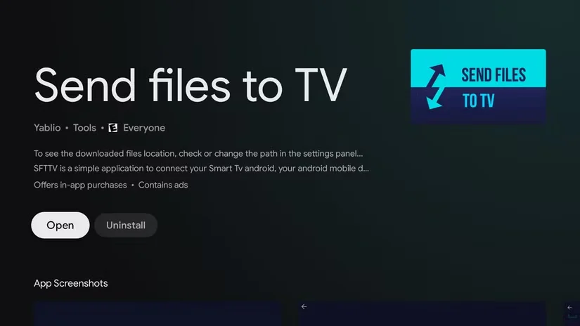 Open tool on TV
